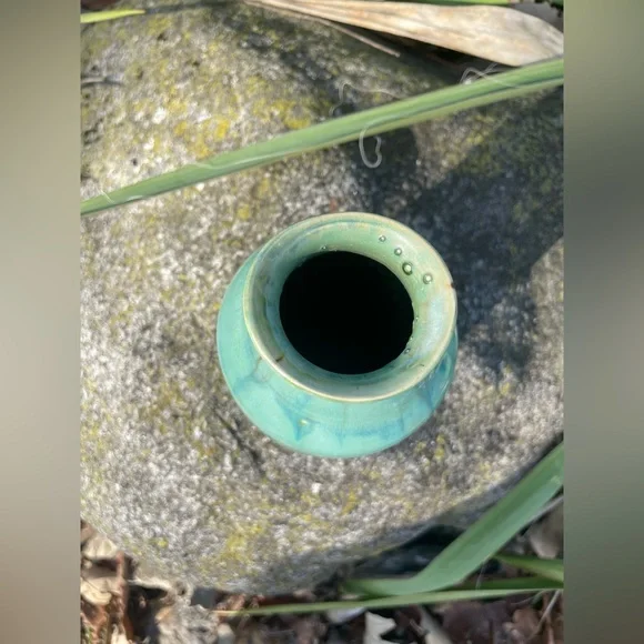 Handcrafted Green Ceramic Vase - Picture 11 of 11